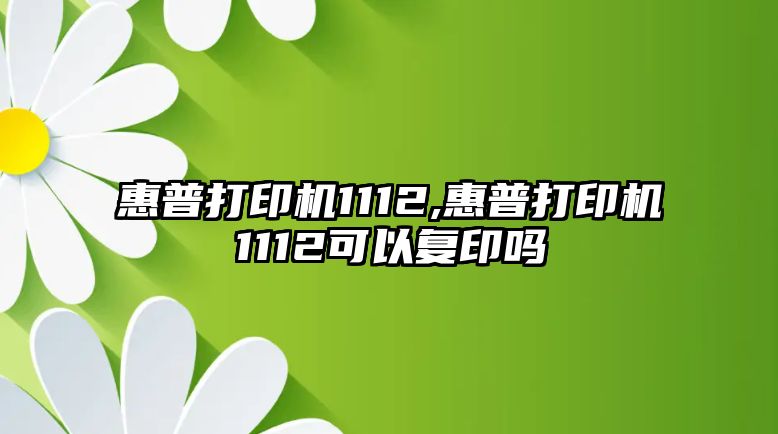 惠普打印機1112,惠普打印機1112可以復(fù)印嗎