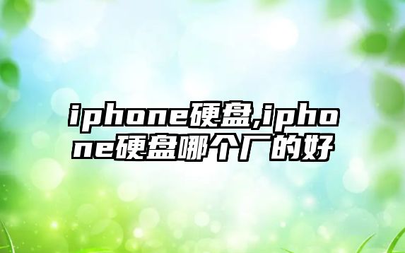 iphone硬盤,iphone硬盤哪個廠的好