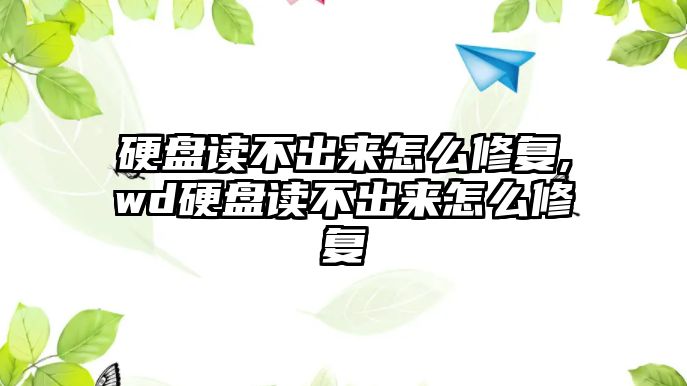 硬盤讀不出來怎么修復(fù),wd硬盤讀不出來怎么修復(fù)