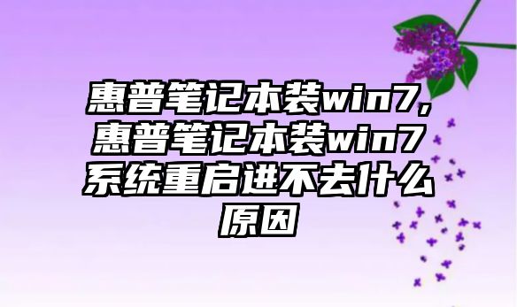 惠普筆記本裝win7,惠普筆記本裝win7系統(tǒng)重啟進(jìn)不去什么原因