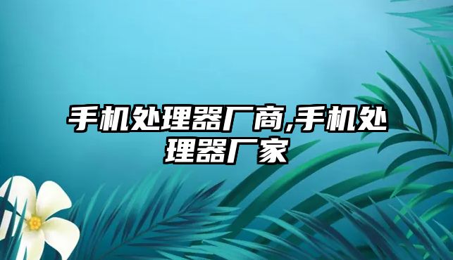 手機(jī)處理器廠商,手機(jī)處理器廠家